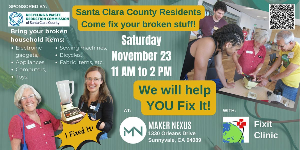 Repair Event -- A Fixit Clinic at Maker Nexus