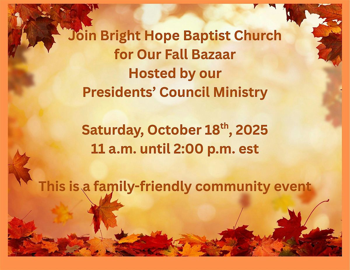 Bright Hope Baptist Church Fall Bazaar