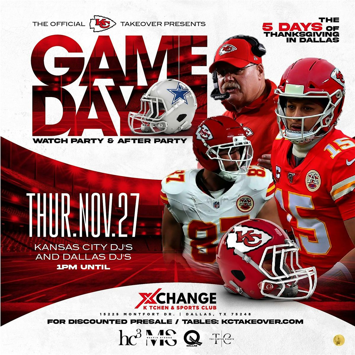 THE OFFICIAL KC TAKEOVER GAME DAY - WATCH PARTY & AFTER PARTY!!
