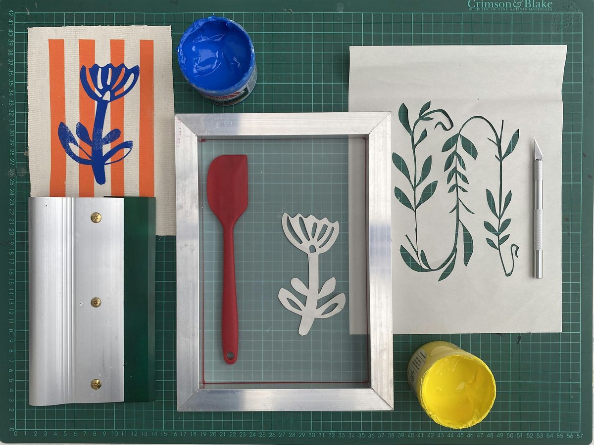 Screen printing with stencils: Creative mini prints