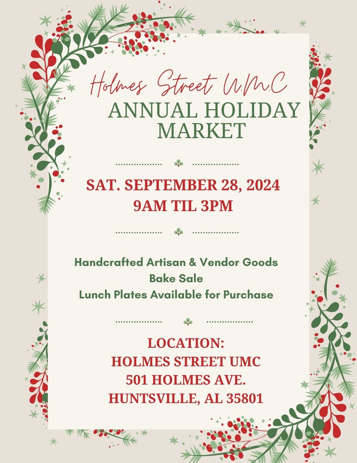 2024 Holmes Street Holiday Market