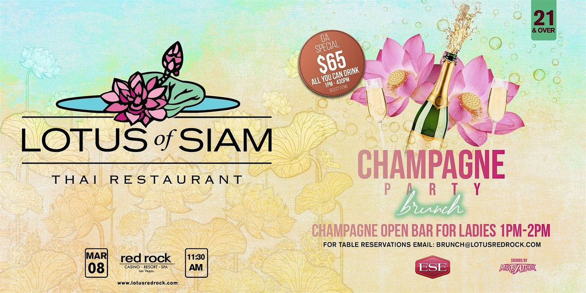 FREE VIP Entry & Drink - Party Brunch @ Lotus of Siam Red Rock