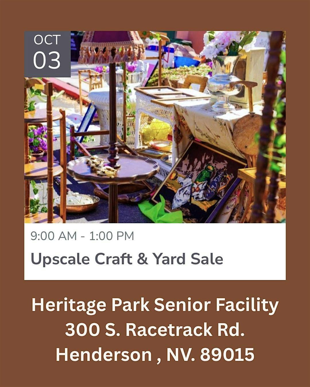 Upscale Craft and Yard Sale Henderson Nevada
