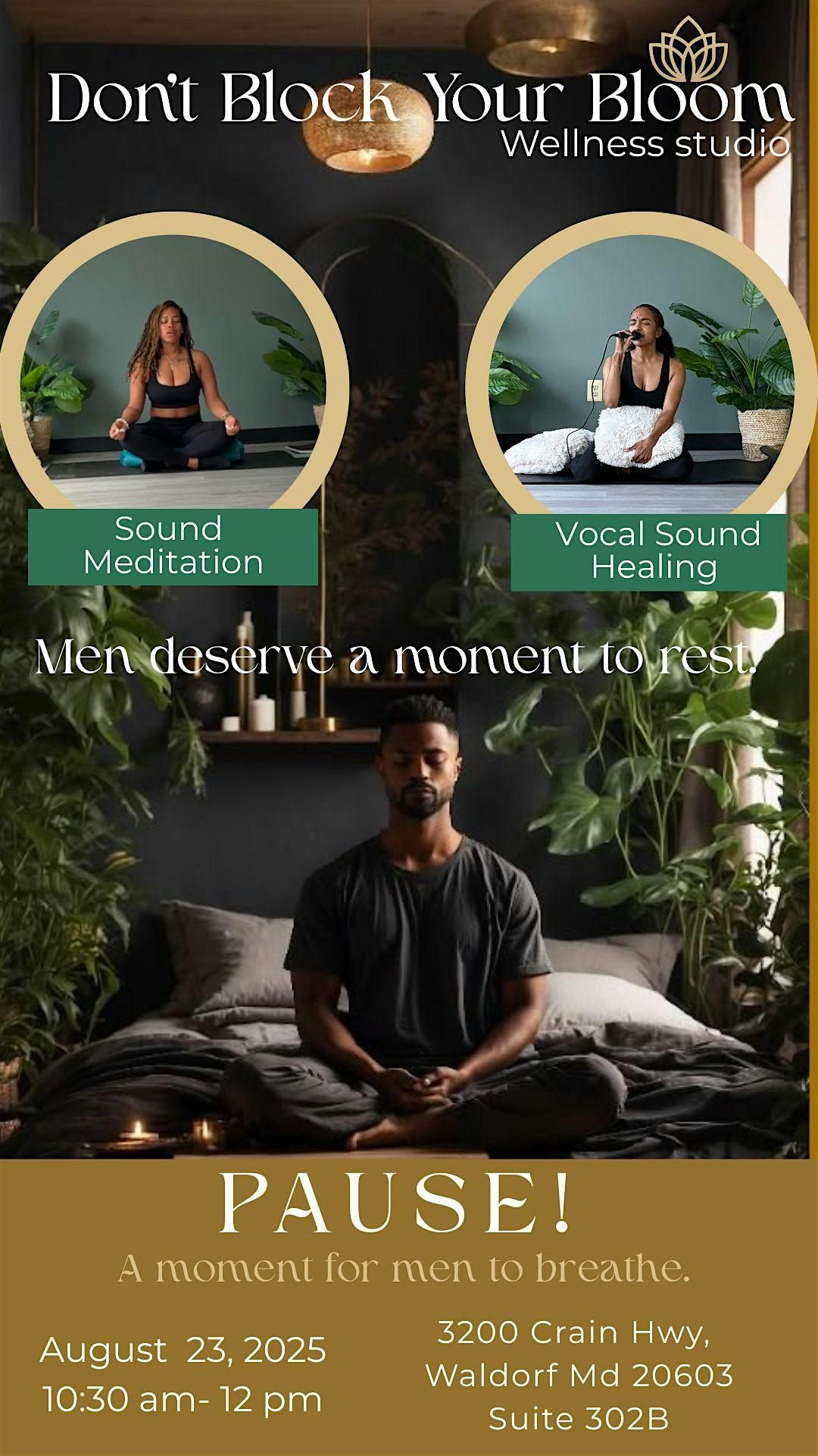 PAUSE! A sanctuary designed for men to receive, restore, and reconnect.