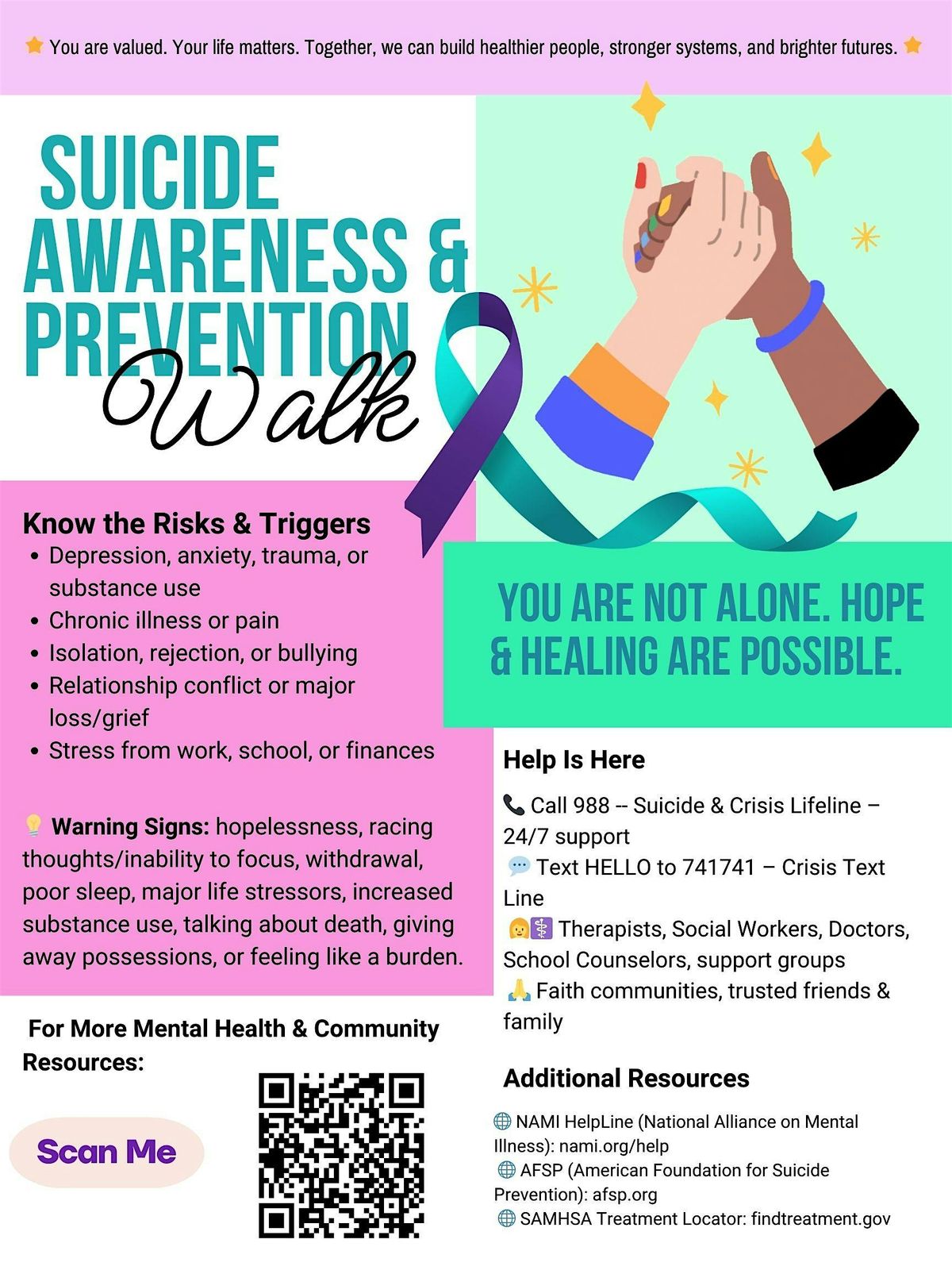 UPHILL FITNESS - SUICIDE AWARENESS & PREVENTION Bridge Walk