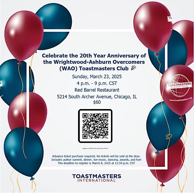 WAO Toastmasters Club 20th Year Anniversary Celebration