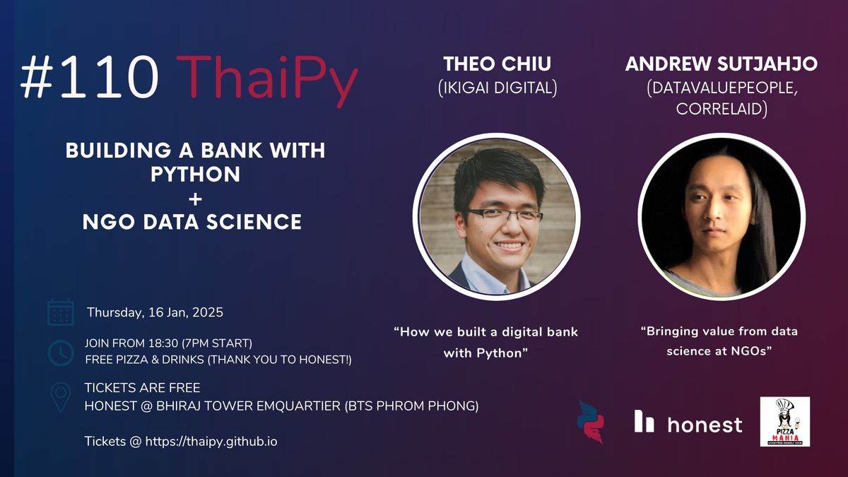 ThaiPy #110: Building Banks with Python + NGO Data Science