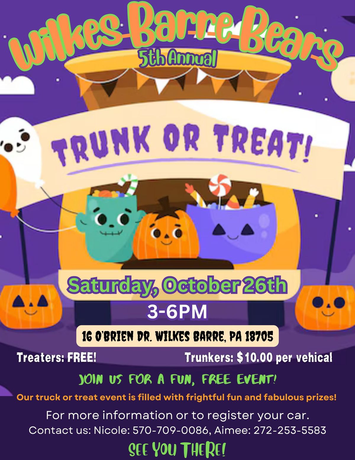 Wilkes Barre Bears 5th Annual Truck or Treat