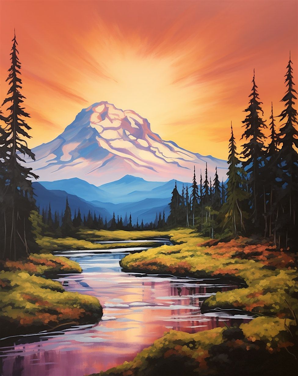 Paint Along - Mountain Sunrise