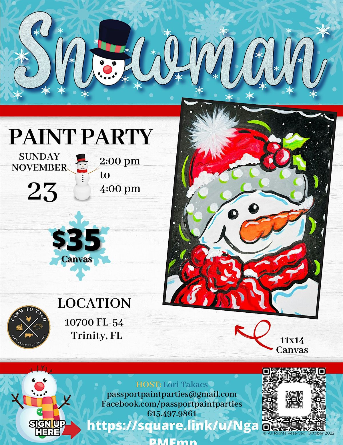11.23.25 Baby It's Cold Outside Paint and Sip at Farm to Taco