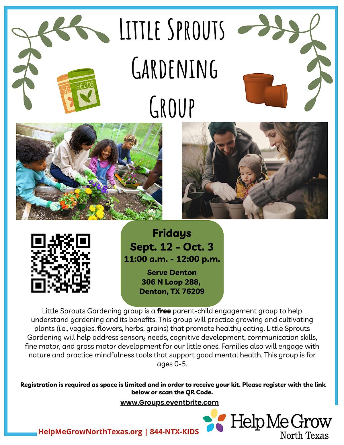 Face to Face Little Sprouts Gardening Group- Serve Denton