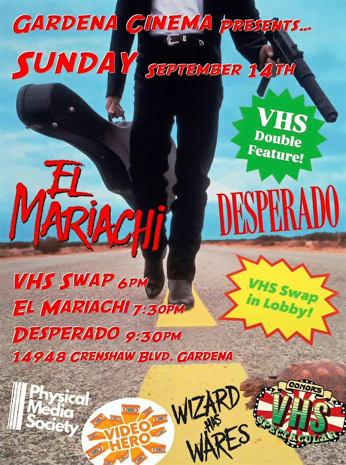 EL MARIACHI (1992)(R) & DESPERADO (1995)(R)(Sun 9\/14) on VHS 6:00pm