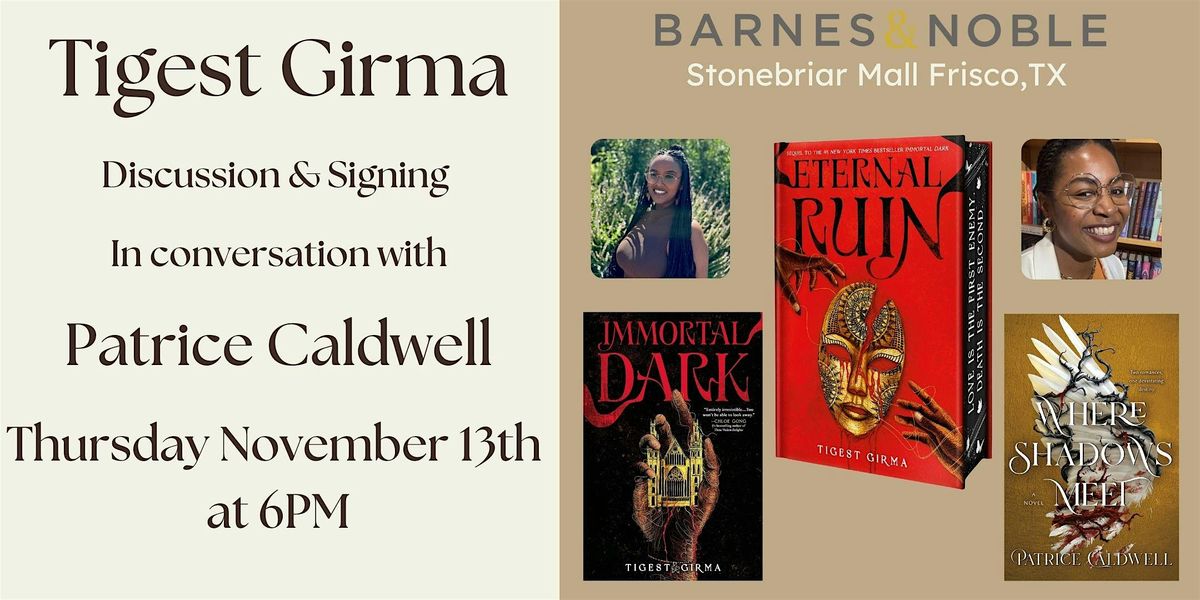 Tigest Girma celebrates ETERNAL RUIN at B&N-Frisco, TX