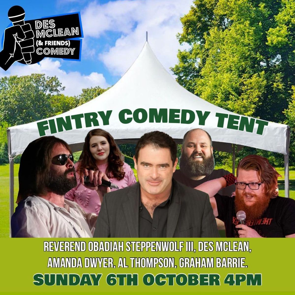 Comedy Tent - Sun 6th October - 4pm till 6pm - \u00a310pp