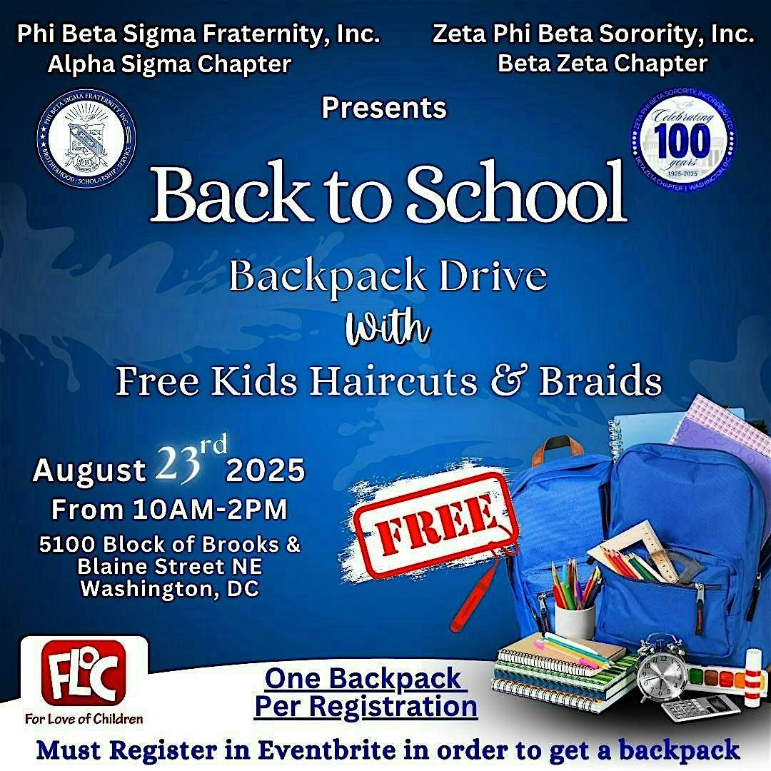 Alpha Sigma & Beta Zeta Host Back to School Backpack Drive & Block Party
