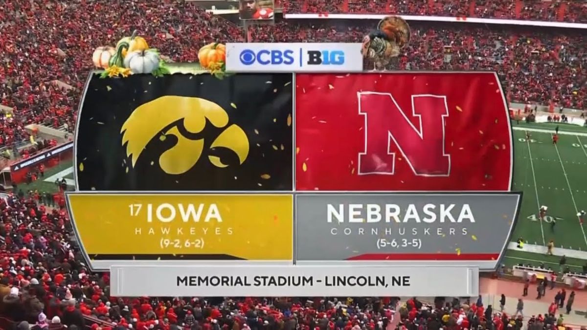 Iowa Hawkeyes at Nebraska Cornhuskers Football at Nebraska Memorial Stadium