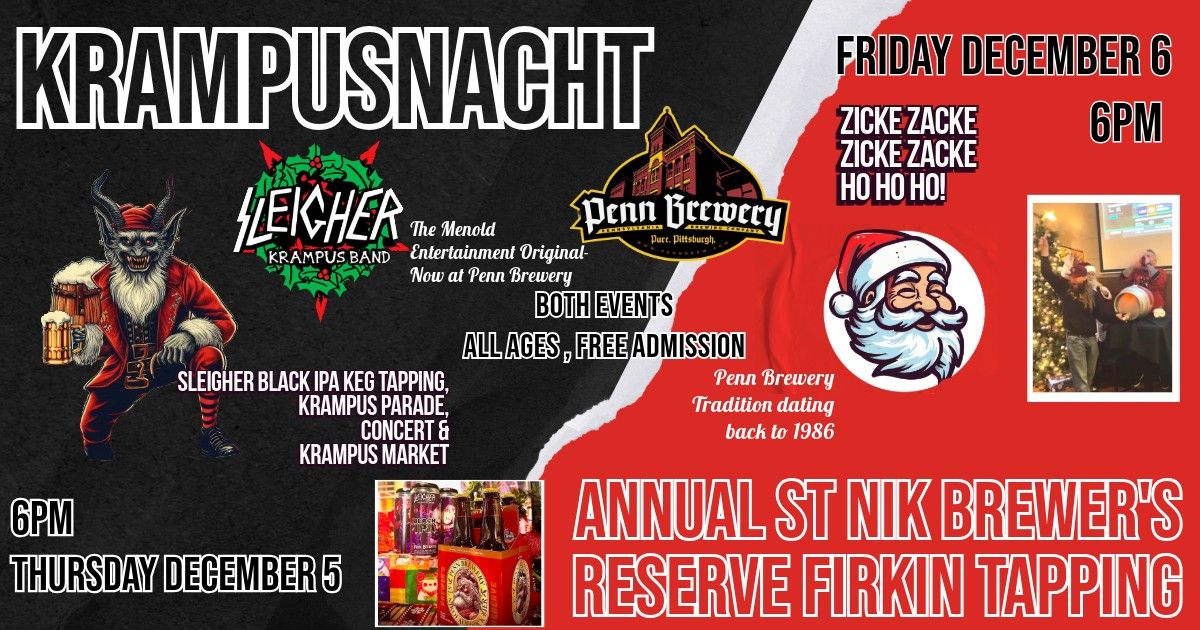 Krampusnacht (12\/5) and St. Nik Firkin Tapping (12\/6)