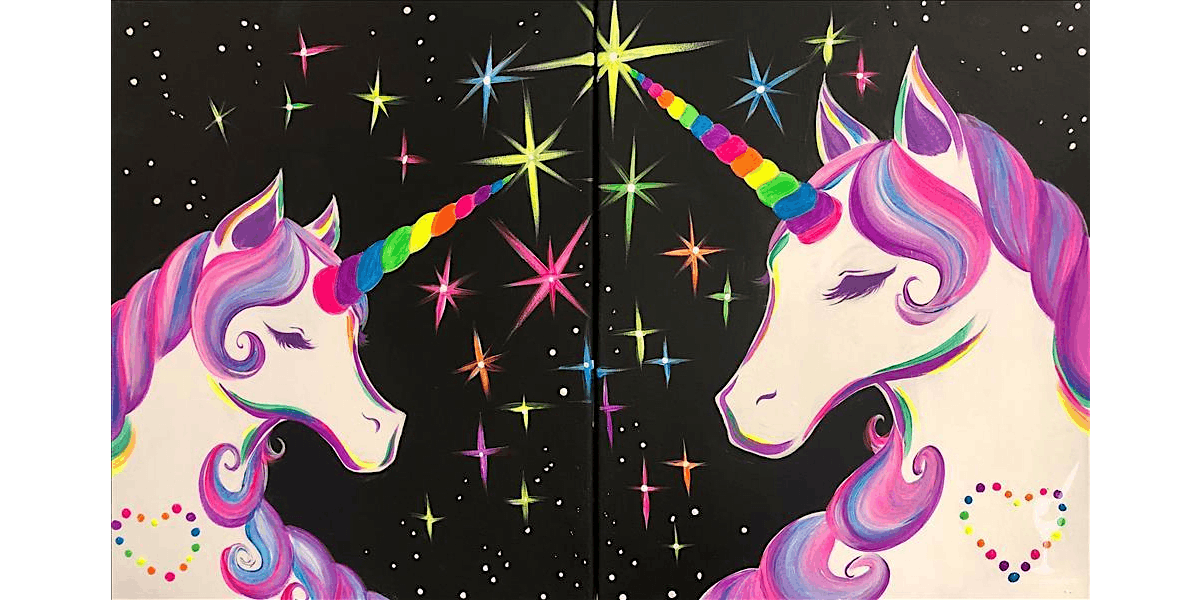 Unicorns in Radiant Color - Family Fun - Paint and Sip in Houston | Classpop!\u2122