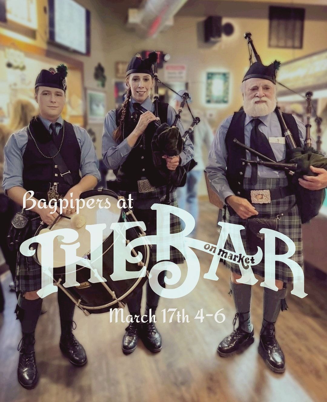 Bagpipes at The Bar on Market