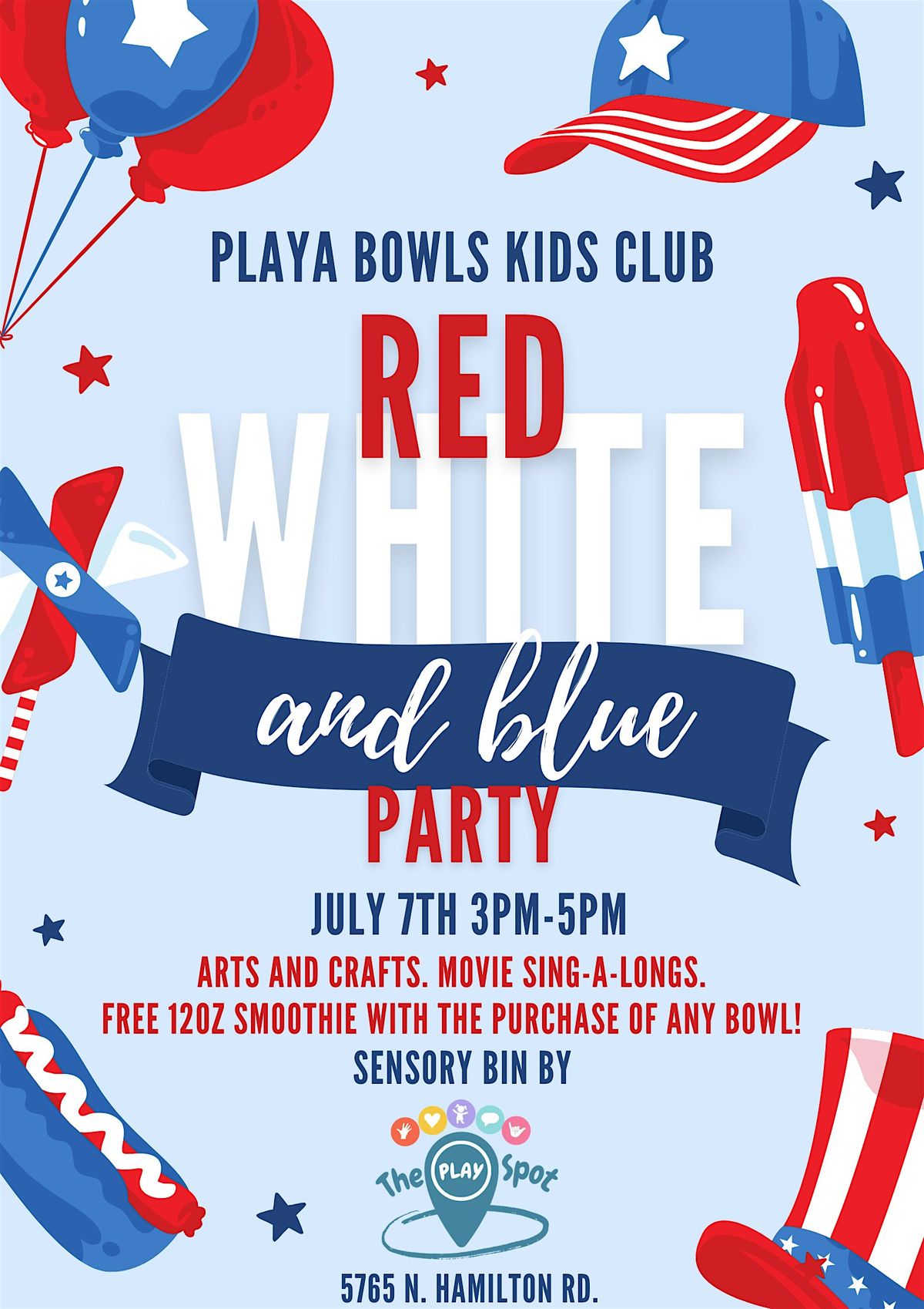 Playa Kids Club Red White  & Blue party