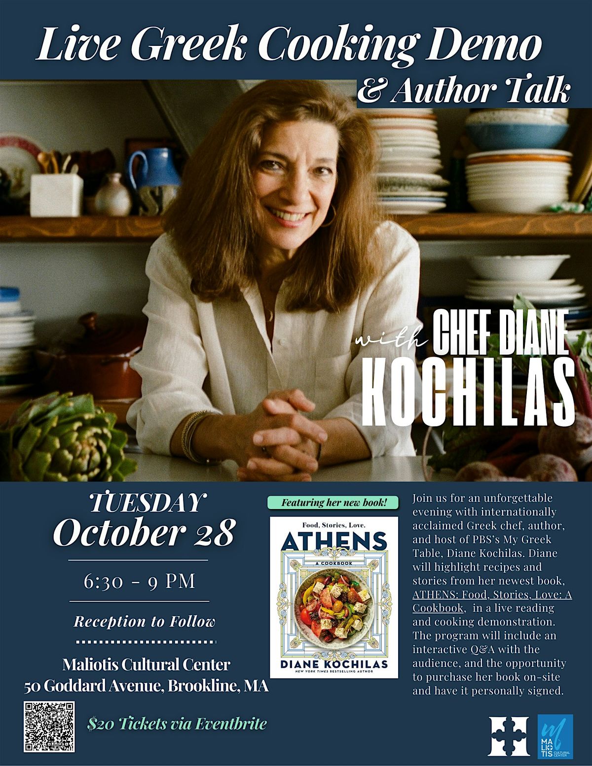 Live Greek Cooking Demo & Author Talk with TV host & Chef Diane Kochilas