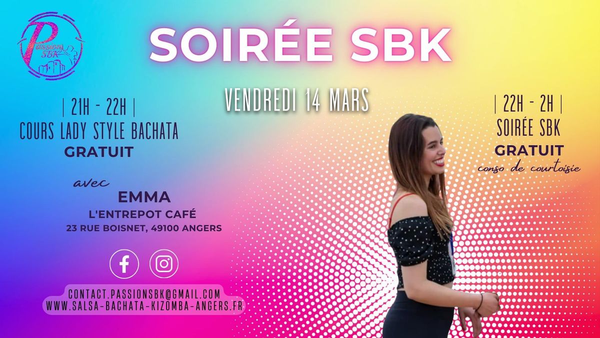 La mensuelle sbk \u00e0 l'entrep\u00f4t\/ Cours lady Style Bachata - Gratis 