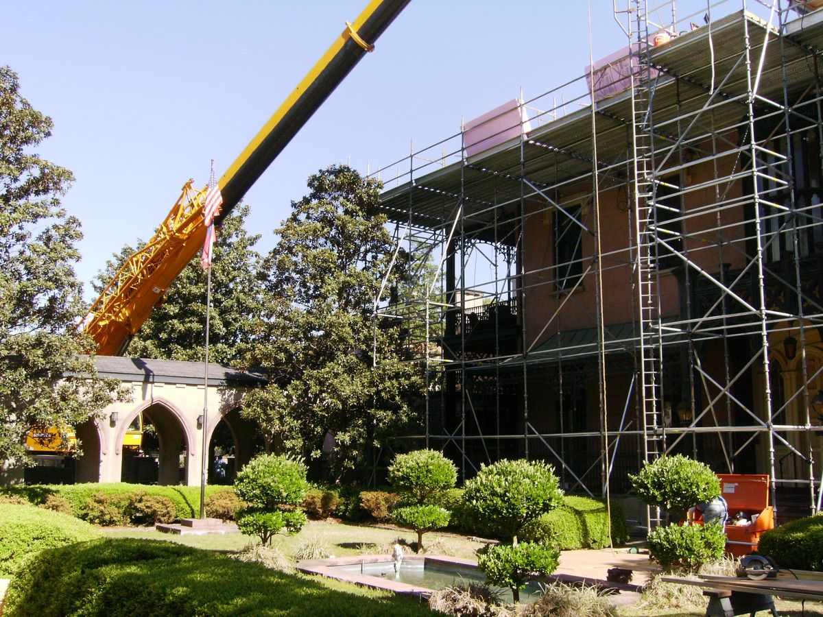 Earthquakes, Cranes & Parapets:  Architect Saves Green-Meldrim's Gothic Revival Roof