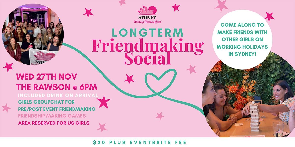 Longterm Friendmaking Social | Wednesday 27th November