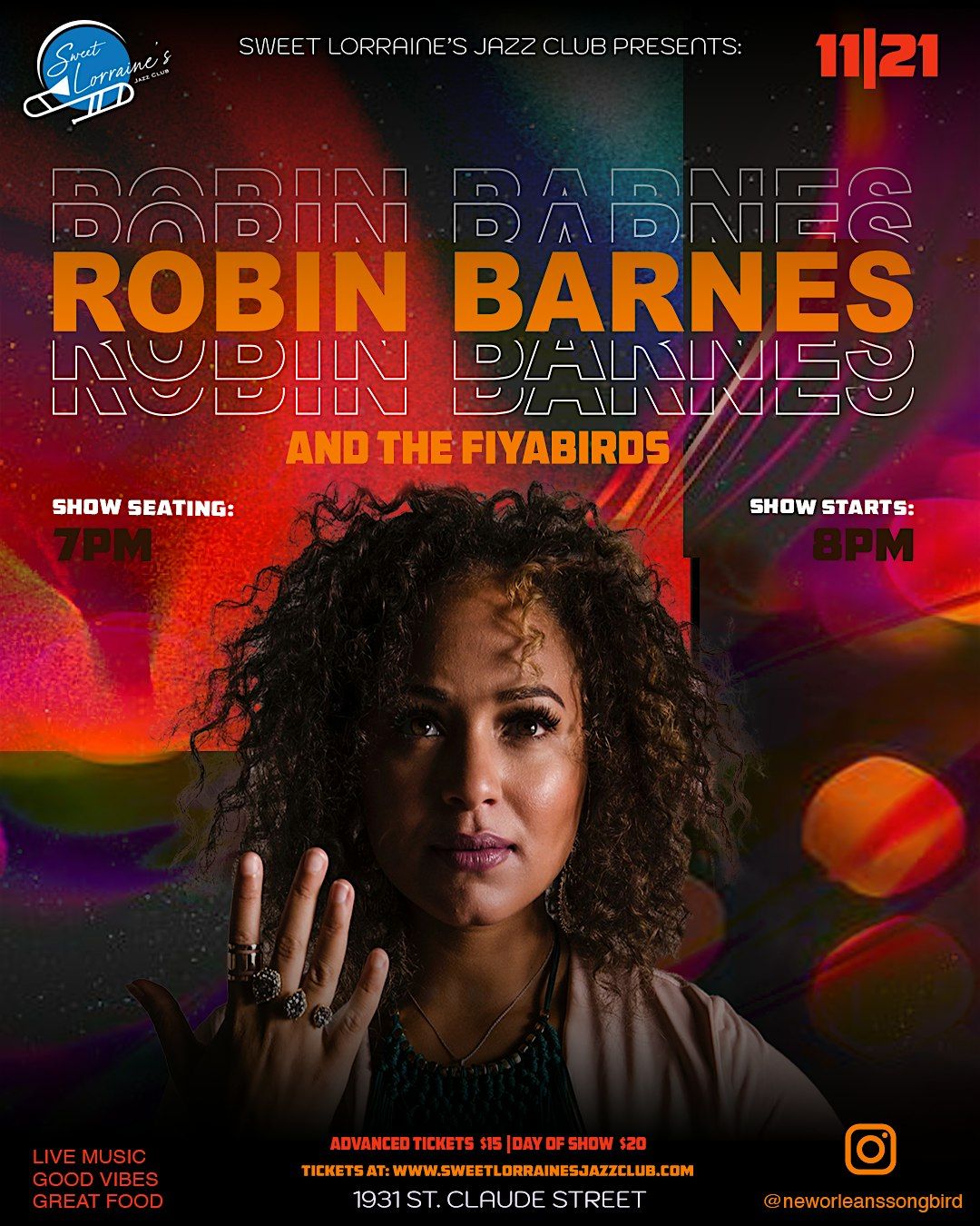 ROBIN BARNES & THE FIYA BIRDS Live at SWEET LORRAINE'S JAZZ CLUB!