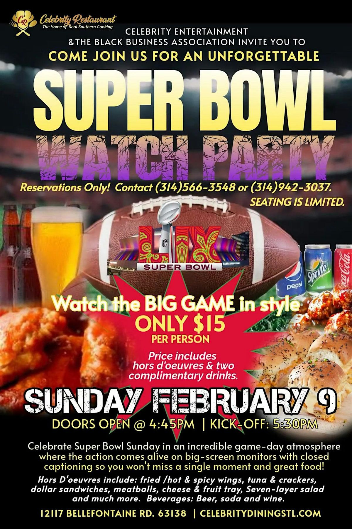 CELEBRITY'S SUPER BOWL WATCH PARTY ~ RSVP ONLY