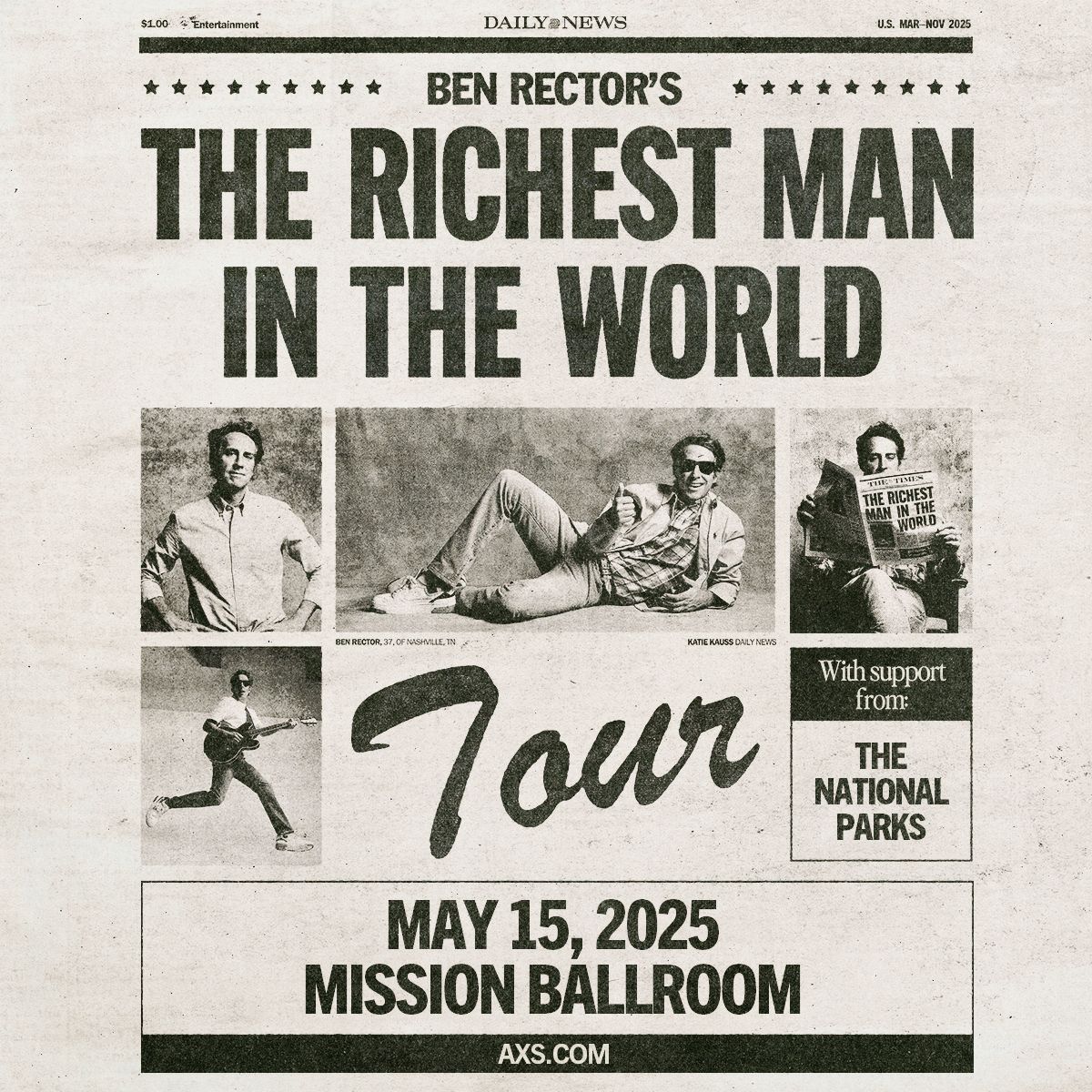 Ben Rector-The Richest Man In The World Tour