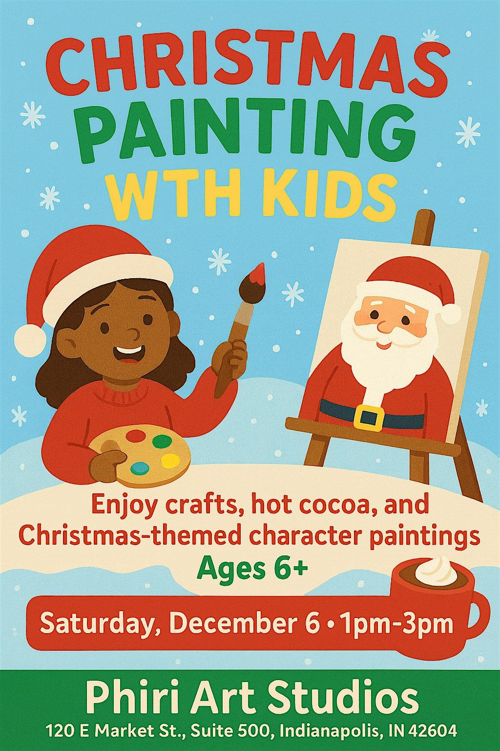 Christmas Painting with Kids - Crafts & Cocoa