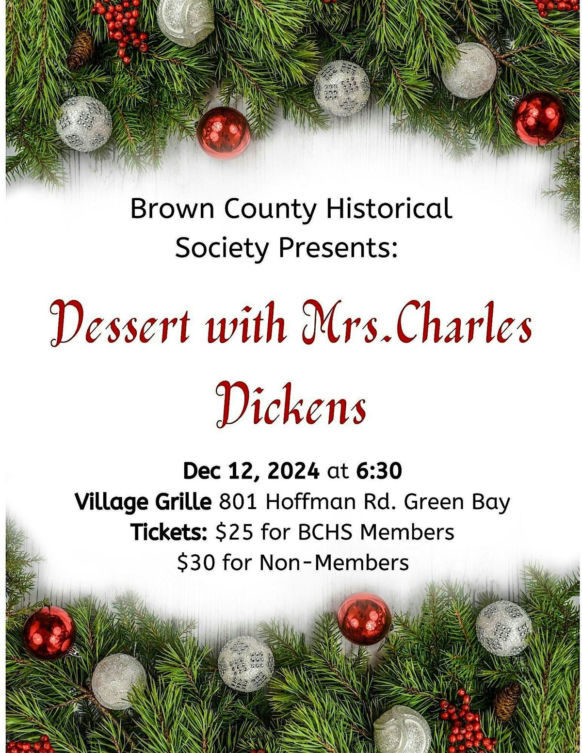 Dessert with Mrs. Charles Dickens