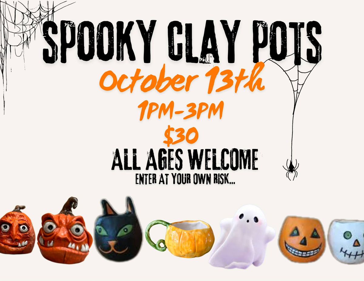 Spooky Clay Pots 