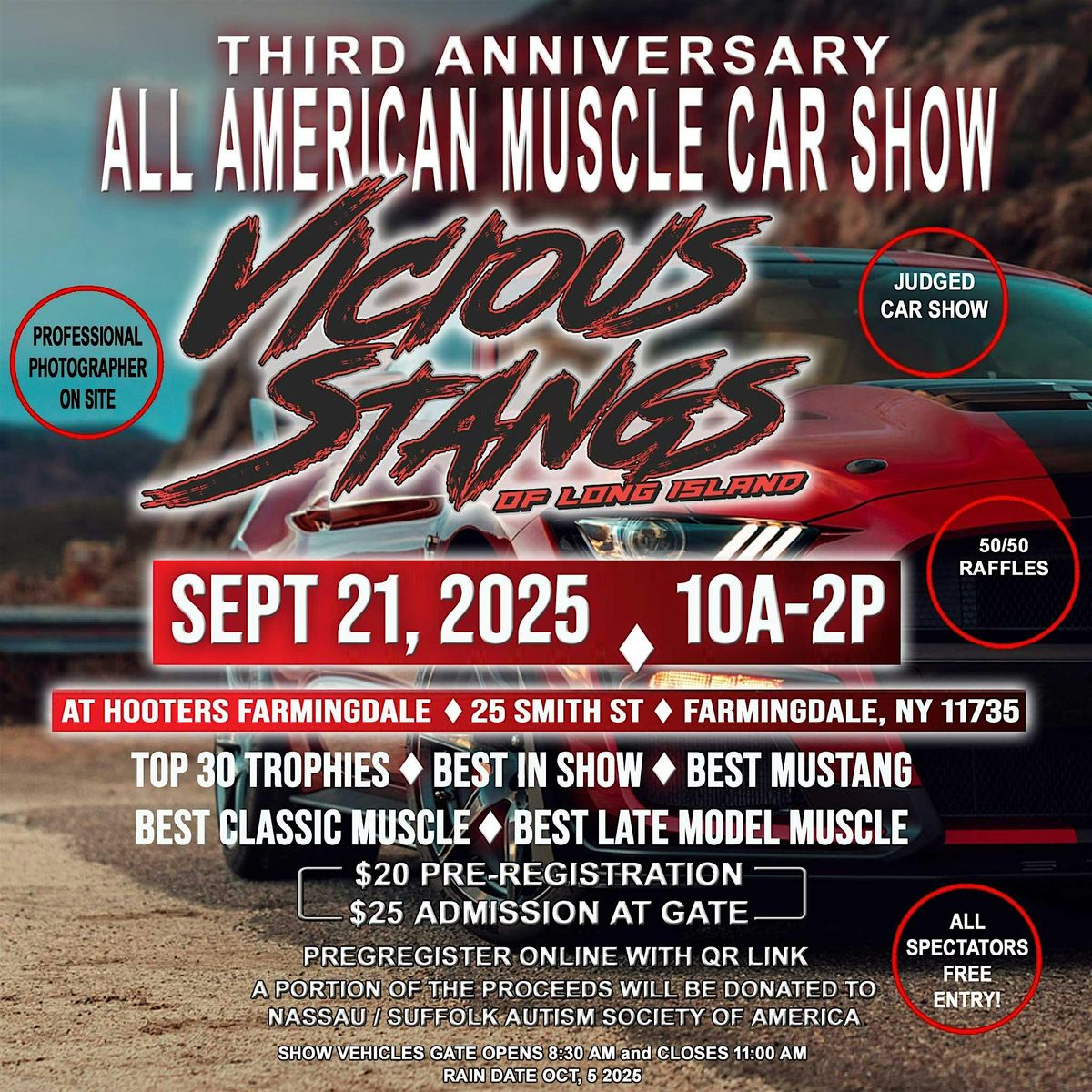 Vicious Stangs of Long Island 3rd Anniversary All American Muscle Car Show