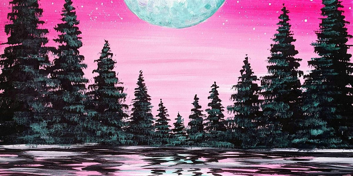 Vibrant Moon Forest - Paint and Sip by Classpop!\u2122