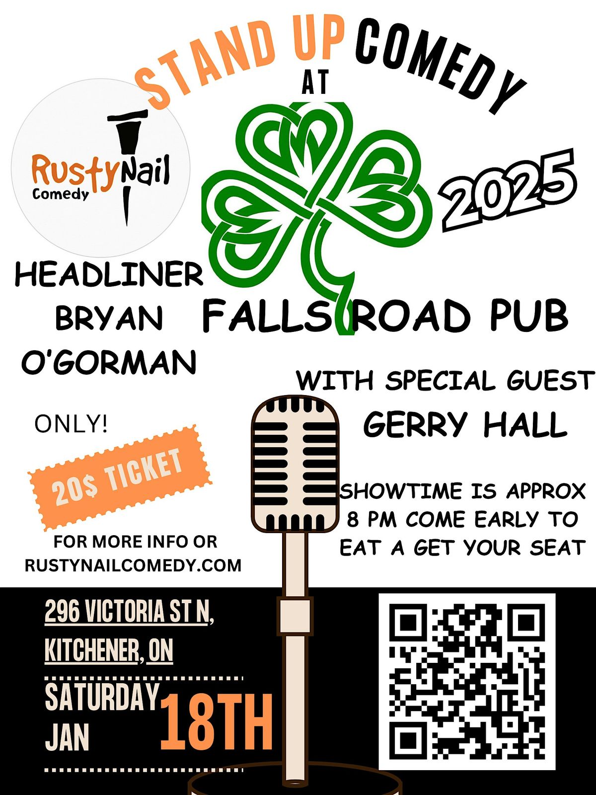 Rusty Nail Comedy 1st show at Falls Road: Headliner Bryan O'Gorman