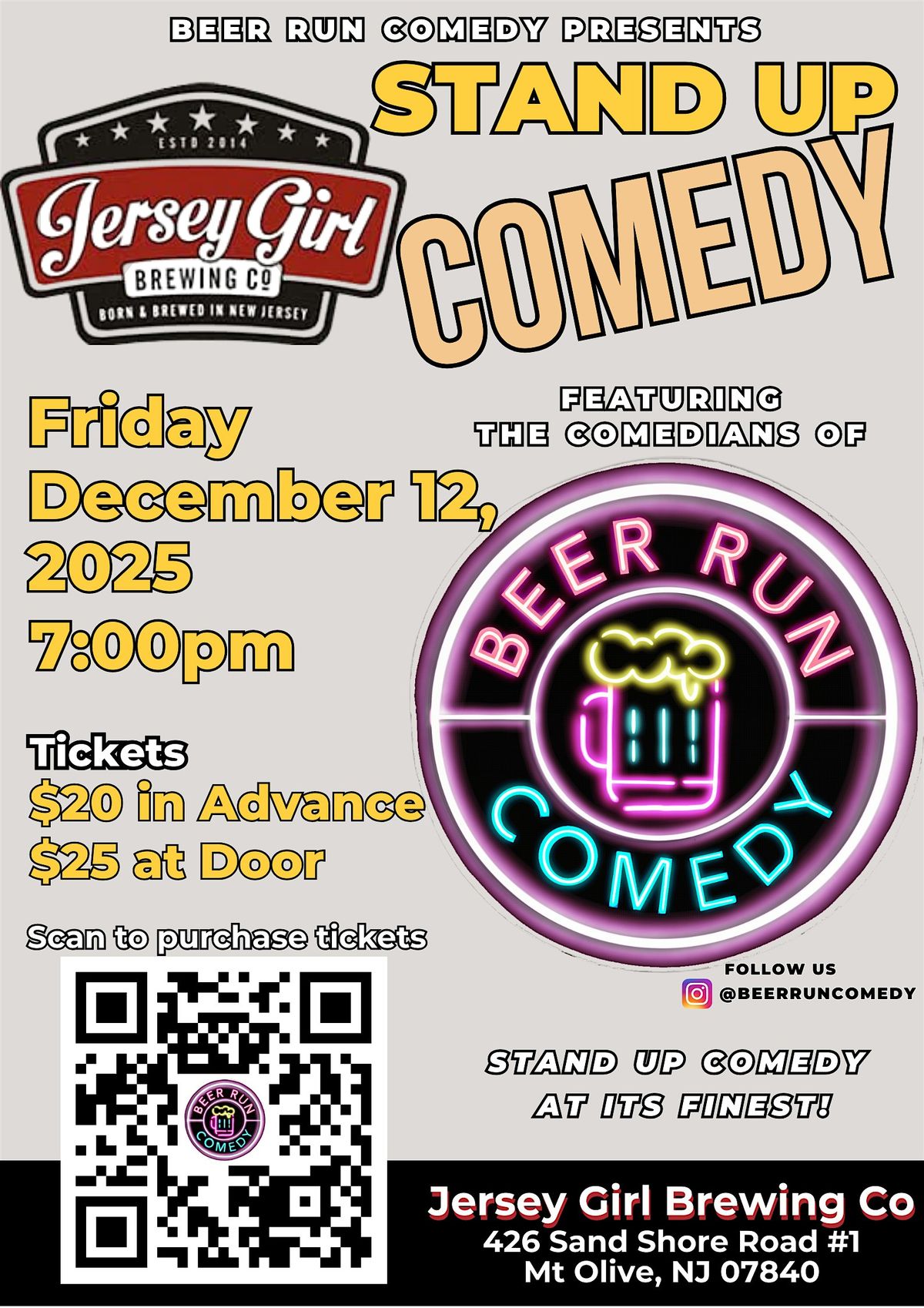 Stand Up Comedy Night at Jersey Girl Brewing