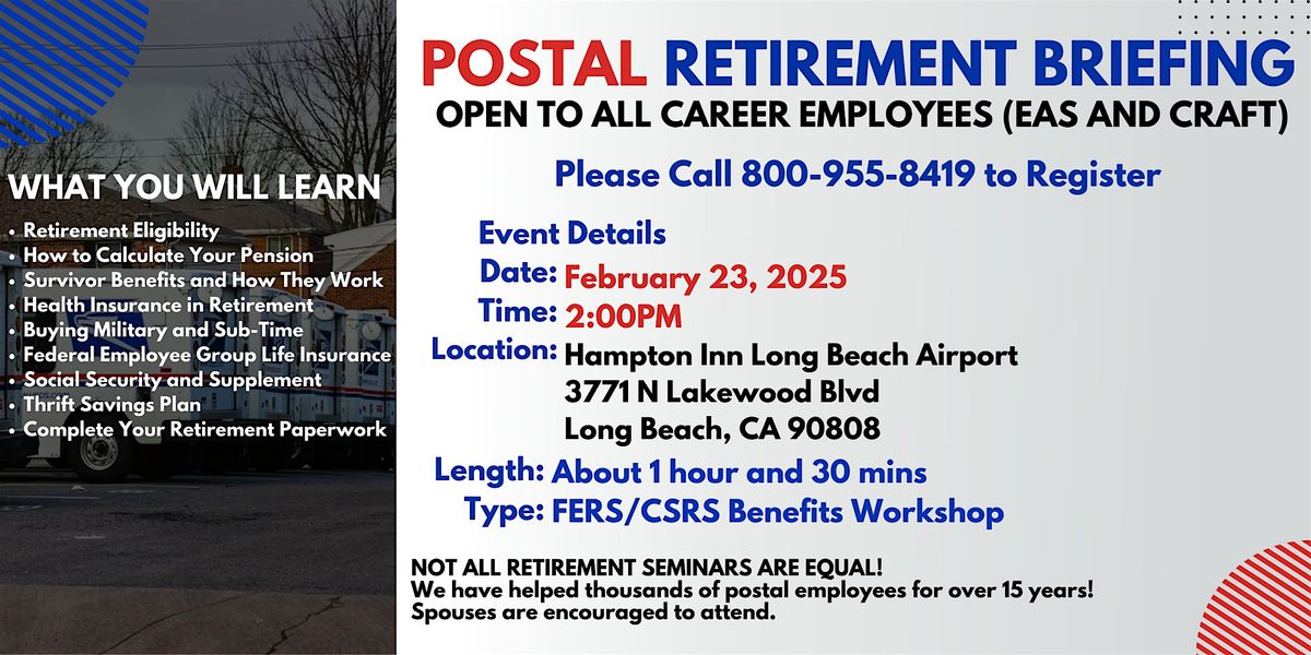 FERS Benefits Seminar Long Beach CA - 02\/23\/2025