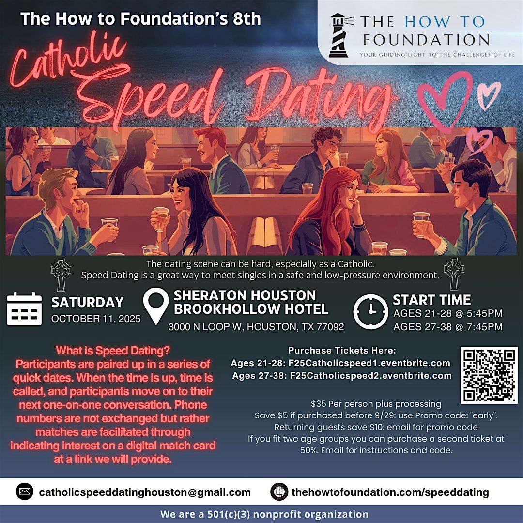 Catholic Speed Dating - Ages 27 - 38 - Houston October 2025 - Singles Event