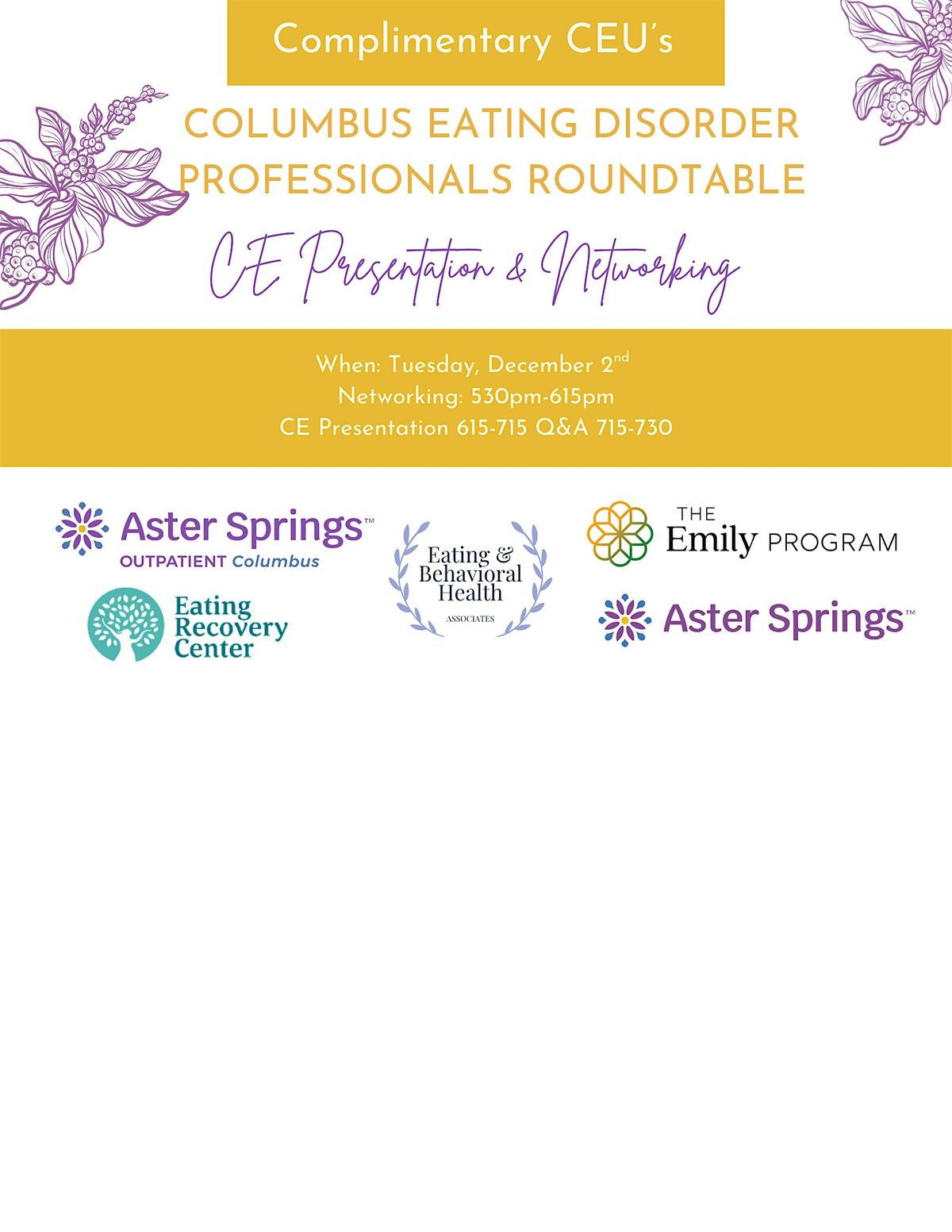 Columbus Eating Disorder Professionals Roundtable