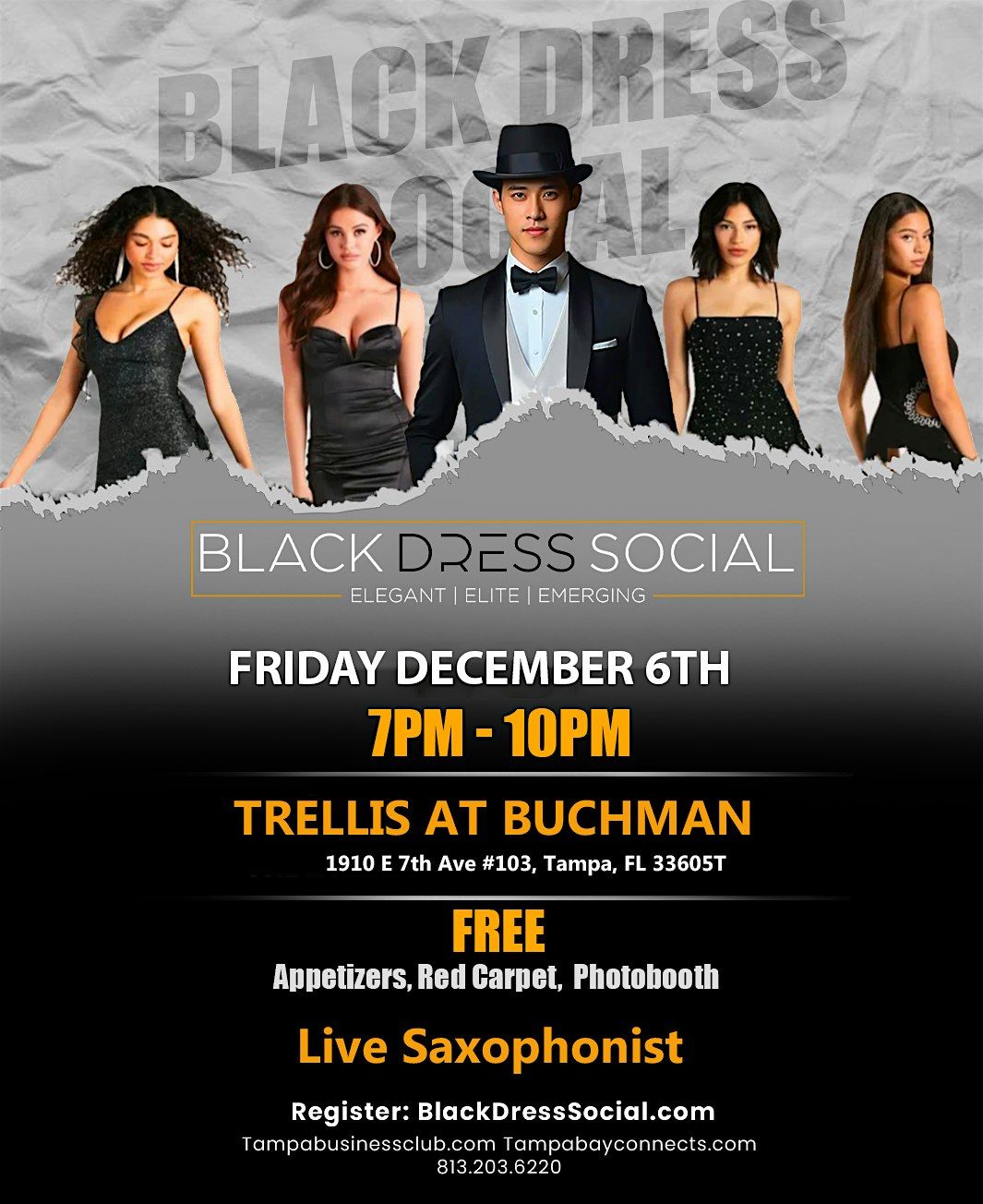 BLACK DRESS SOCIAL 2024 (200+ Entrepreneurs) Live Saxophonist