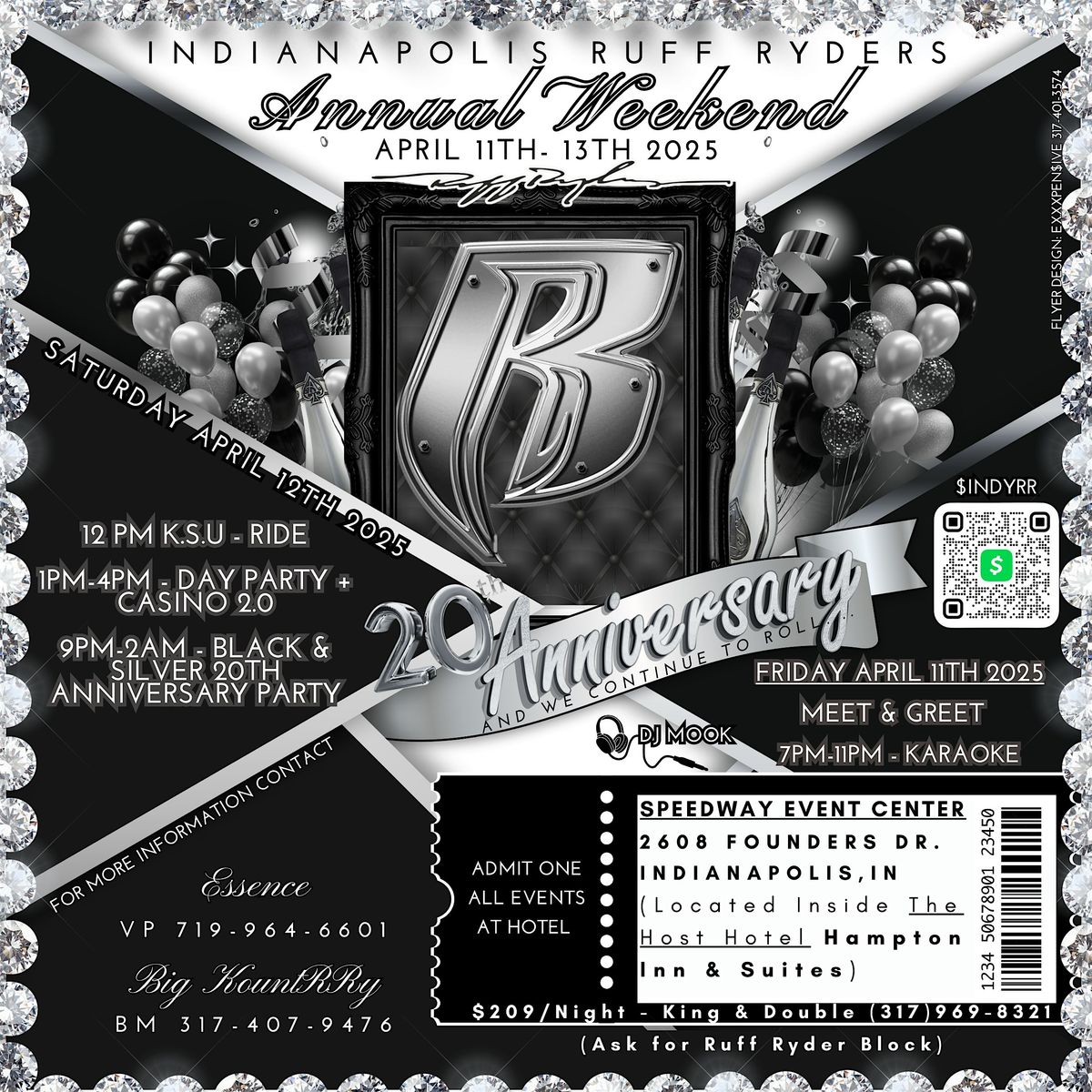 Indianapolis Ruff Ryders 20th Year Black and Silver Anniversary