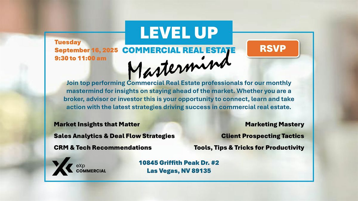 Level Up! Commercial Real Estate Mastermind