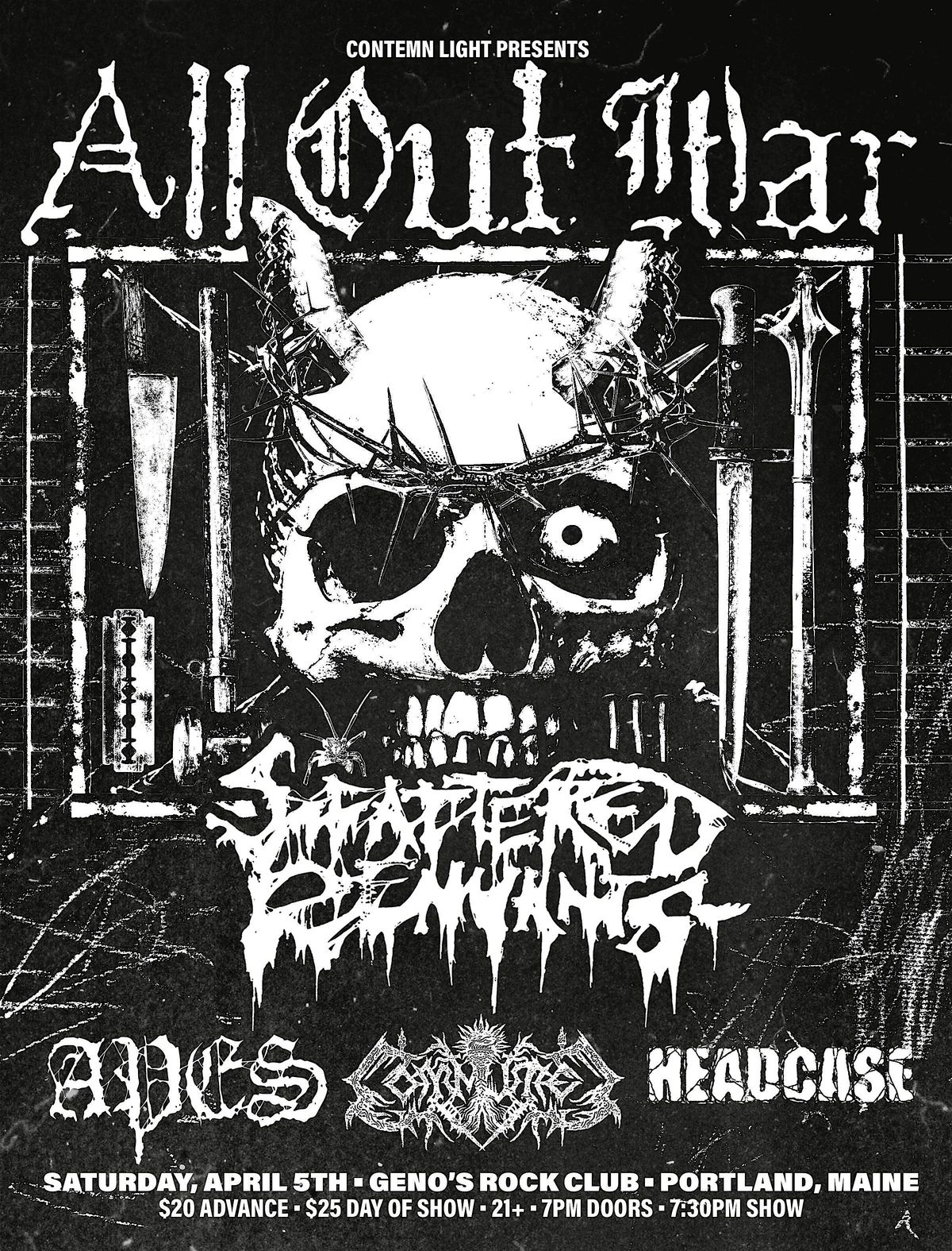 ALL OUT WAR \/\/ SCATTERED REMNANTS \/\/ APES \/\/ COMMUTED \/\/ HEADCASE