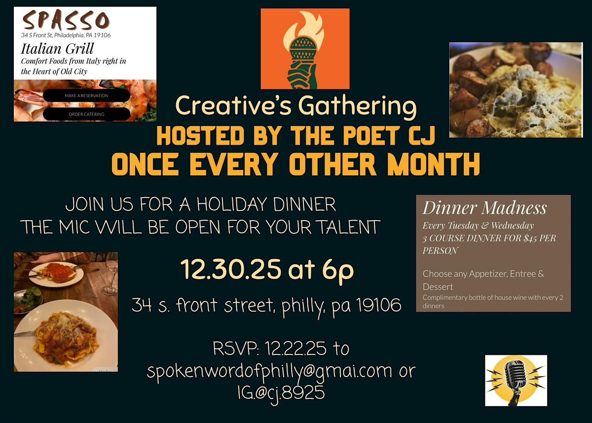 cj speaks presents:  Once Every Other Month - holiday gathering!