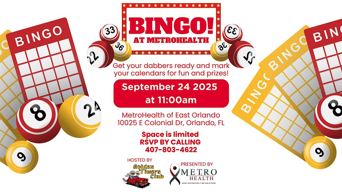 Free Bingo for seniors 65+ at Metro Health with Golden Timers Club
