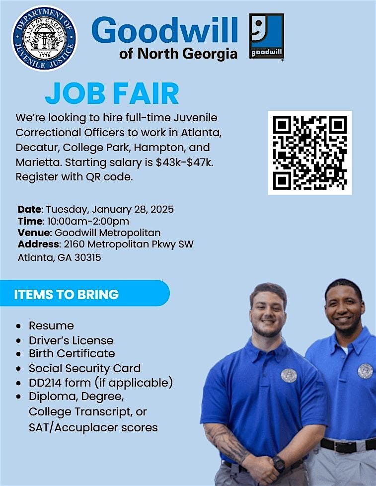 Join us at the Department of Juvenile Justice Job Fair!