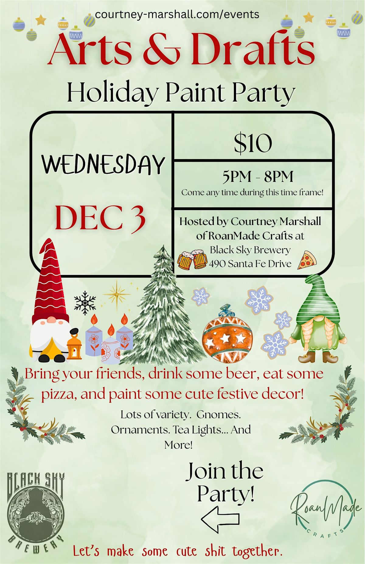 Arts&Drafts - Holiday Paint Party @ Black Sky Brewery