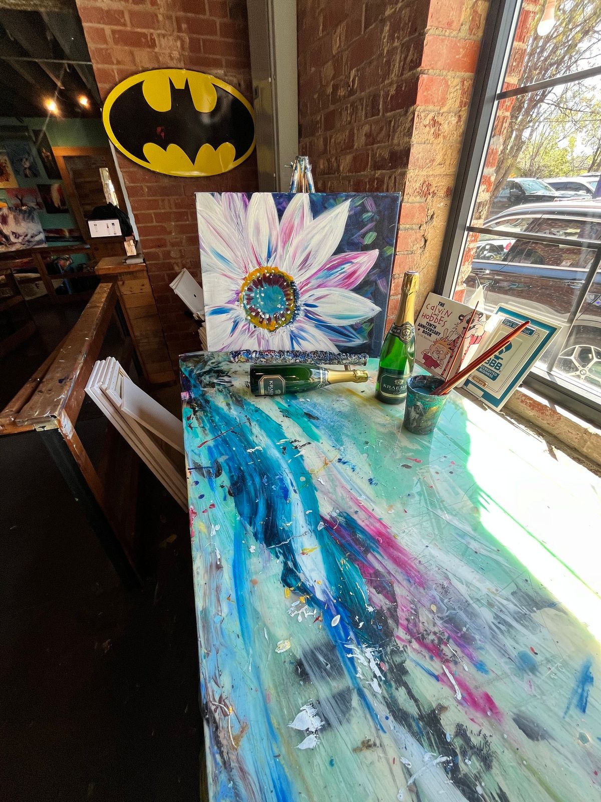 $1 Mimosas. Best adult paint party of all time! Step by step. 